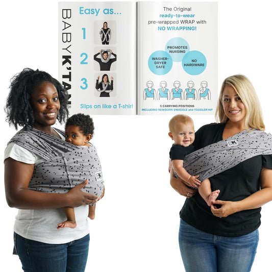 Plus-Size Original Baby K'tan Baby Carrier: #1 Easy Pre-Wrapped, Slip-On, No Rings, No Buckles | 5 in 1 Baby Sling Gift | Hands Free Infant Wrap - Newborn to Toddler up to 35lb Women 22-24, Men 47-52