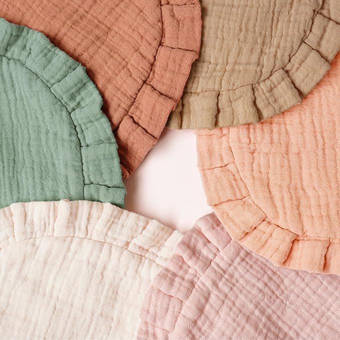 Baby Muslin Bibs Bandana Drool Bibs for Unisex Boys & Girls, Soft and Absorbent Cotton Teething Drooling Bib Set for Newborn Toddler