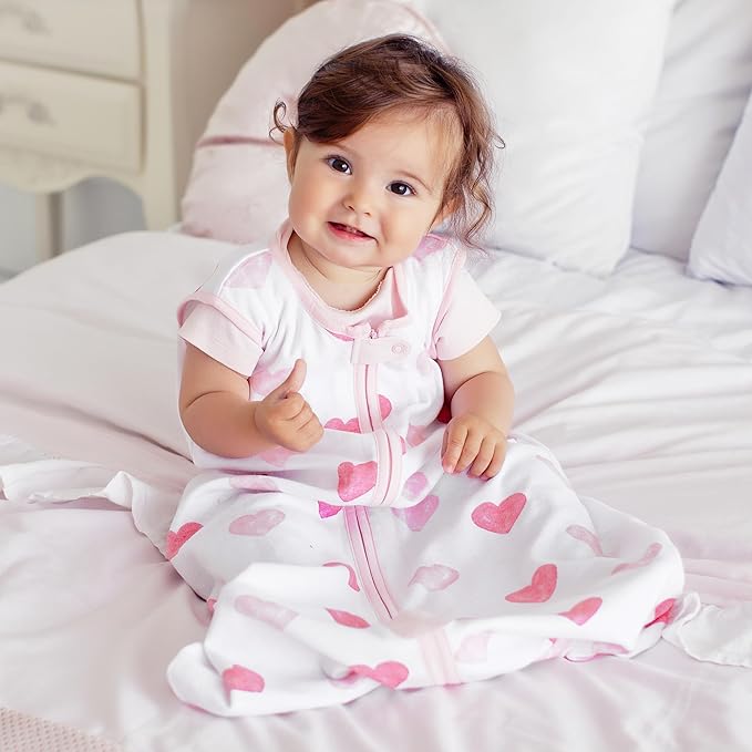 Mama Cheetah Baby Sleep Sack 0.5 TOG, Organic Cotton Baby Wearable Blanket with Two-Way Zipper, Swaddle Transition Baby Sleeping Bag for Newborn Infant Toddler Boy Girl, 6-12 Months