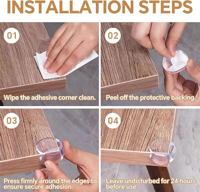 16 Pack Corner Protector for Baby Clear Table Corner Guards and Edge Protectors, Transparent Furniture Safety Bumpers for Kids Toddlers and Babies, Durable Adhesive Table Corner Covers Baby Safety