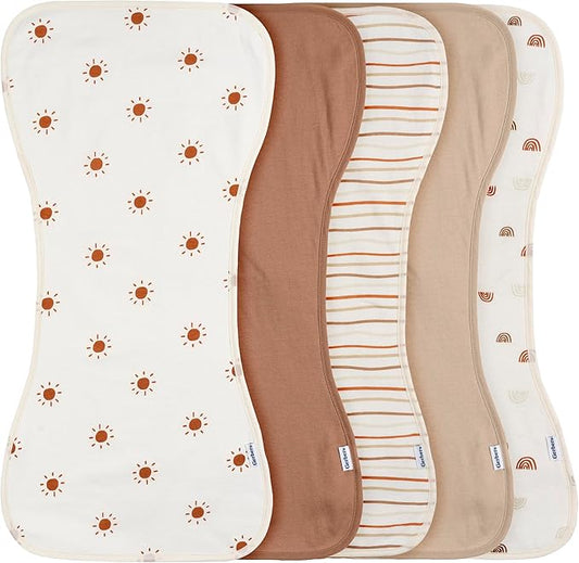 Gerber Baby Unisex Burp Cloths Rust Tan, Size 10.5" x 21" (Pack of 60)