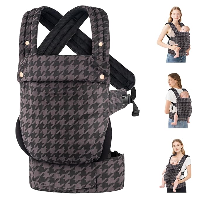 Baby Carrier Newborn to Toddler- Ergonomic,Cozy and Lightweight Infant Carrier for 7-40lbs,3 Carry Positions Newborn Carrier,Gray