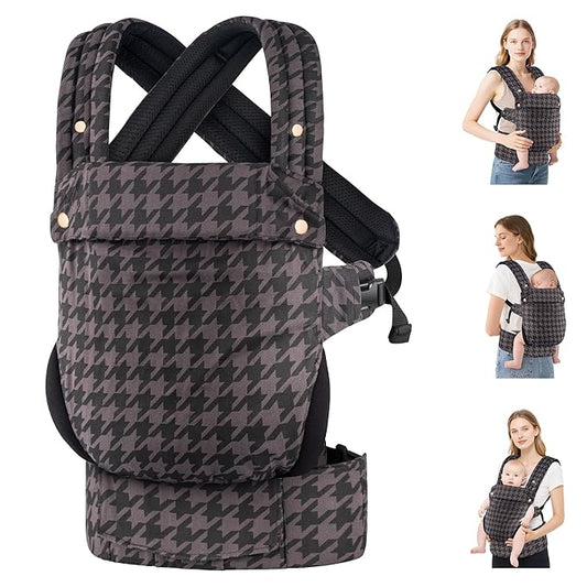 Baby Carrier Newborn to Toddler- Ergonomic,Cozy and Lightweight Infant Carrier for 7-40lbs,3 Carry Positions Newborn Carrier,Gray