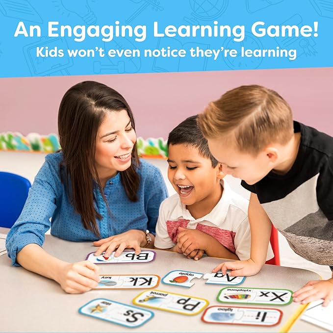 Alphabet Puzzle Games for Kindergarten - 26 Pairs Self-Correcting ABC Puzzle Alphabet Learning Toys Matching Game - ABC Learning for Toddlers Letters Matching Game Preschool Educational Toys