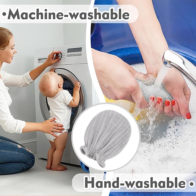 Pro Goleem Muslin Baby Mittens for Newborn, 100% Cotton No Scratch Soft Breathable Gloves for Boys and Girls 0-6 months