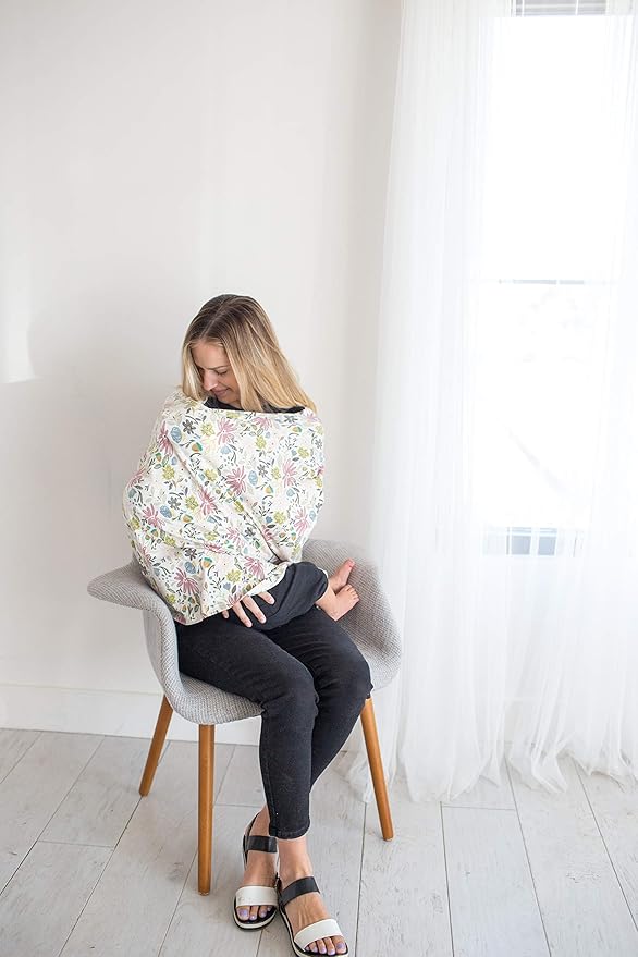 Copper Pearl Baby Car Seat Cover Canopy and Nursing Cover Multi-Use Stretchy 5 in 1 Gift Olive