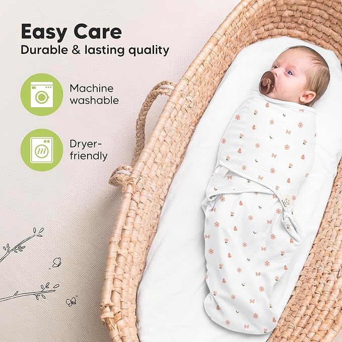 KeaBabies 3-Pack Organic Baby Swaddle Sleep Sacks - Swaddles for Newborns, Infant 0-3 Months, Baby Girls, Boys, Soft & Snug Newborn Sleep Sack, Nursery Swaddling Blankets (Beach Day)