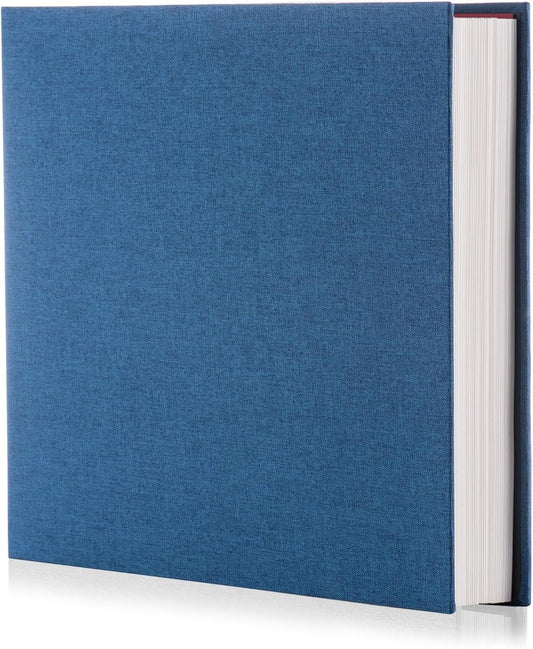 Photo Album Self Adhesive Scrapbook Album for 4×6 Pictures DIY Magnetic Linen Cover Album 30 Blank Pages for Family Wedding, Birthday, Christmas, Anniversary (Blue)