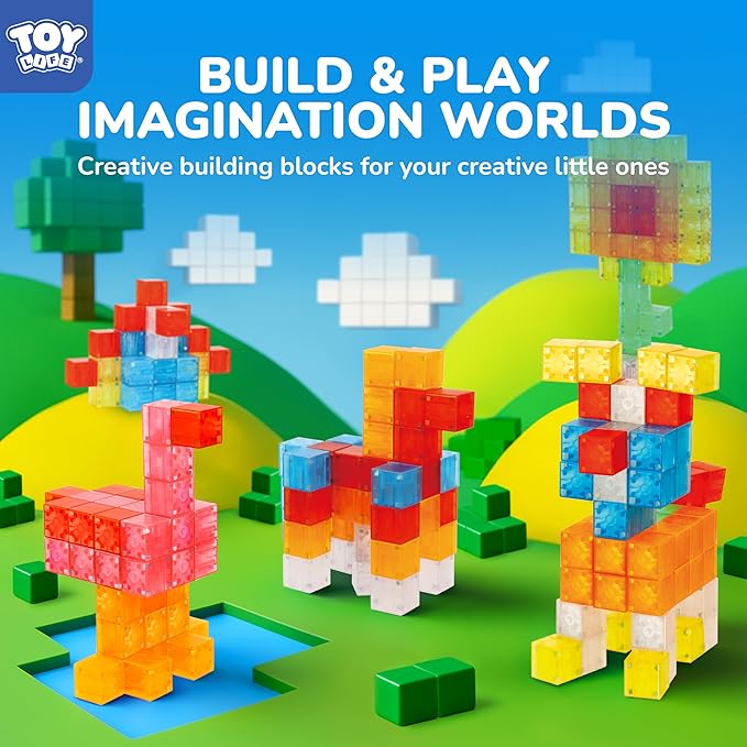 TOY Life 64PCS Magnetic Blocks for Kids Ages 4-8, Magnetic Building Blocks for Toddlers 3-5, Magnet Blocks, Magnet Toys for Toddlers, Kids Blocks
