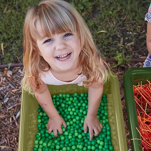 ECR4Kids 2-Station Sand and Water Adjustable Play Table, Sensory Bins, Fern Green/Hunter Green