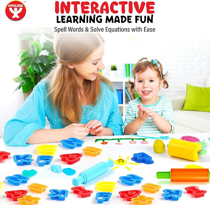 Dough Alphabet & Numbers Cutter Set for Kids – 41-Piece Letter and Number Mold Kit with Bright Colors – Educational Clay and Dough Tools for Learning, Counting, and Crafting – Strong and Durable