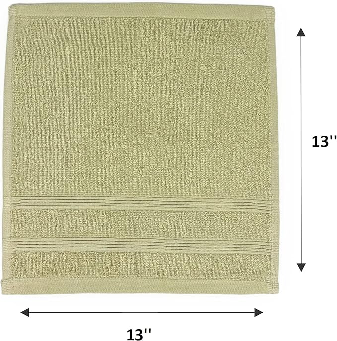 Kaufman - Premium Washcloth Set of 72 (13x13 Inches) 100% Cotton Ring Spun, Highly Absorbent, Durable and Ultra Soft Feel Wash Cloths Essential for Bathroom, Spa, Gym, and Face Towel (72PK)