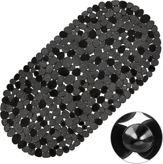 Vannokor Bathtub Mats for Bathroom 27x14 Inch, Bath Mat for Tub Feels Great on Tired Feet, Friendly Machine Washable Shower Tub Mats with 167 Big Suction Cups, Shower Mat, Bath Tub Mat, Black