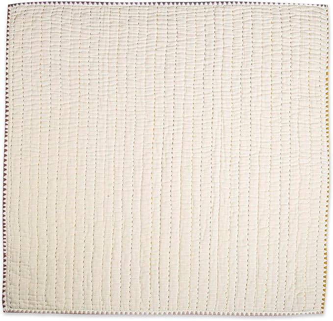 Crane Baby Blanket Quilted Cotton 36” X 36” Light Yellow Nursery Essential for Boys and Girls Yellow Baby