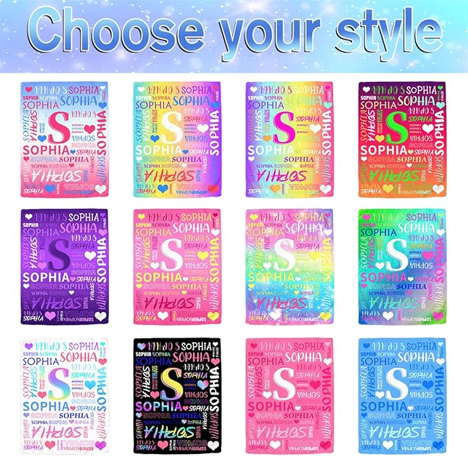 M YESCUSTOM Custom Baby Blanket with Name, Personalized Name Throw Blanket for Girls Boys Kids Customized Flannel Blanket for Men Women Valentines Day Mother's Day Christmas Newborns Gradient Pink