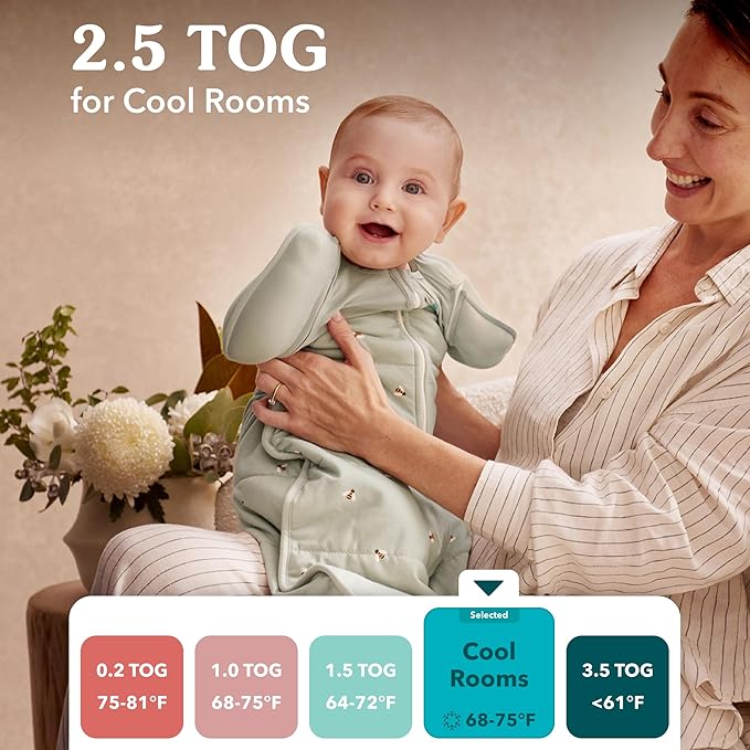 Love to Dream Swaddle UP Transition Bag Warm 2.5 TOG, Dreamer Olive, Extra Large, 24-32 lbs, Patented Zip-Off Wings, Gently Help Baby Safely Transition from Being Swaddled to Arms Free Before Rolling