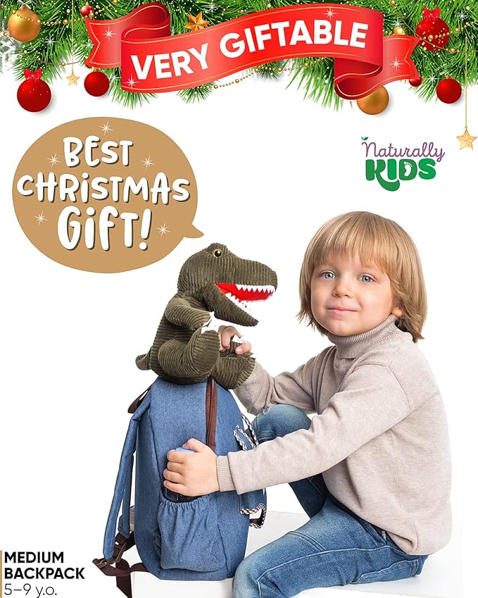 Green Dinosaur Toys for Kids 5-7, Gifts for 5 Year Old Boys, 4 Year Old Boy Birthday Gift, Toddler Dinosaur Backpack