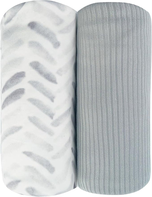 Jersey Swaddle Blanket, Ultra Soft Stretchy Receiving Blanket, Newborn Swaddle Wrap for Boys & Girls, 40 x 30 inches, 2 Pcs