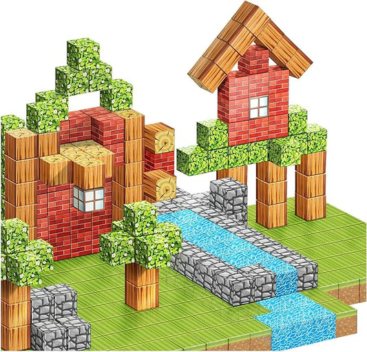 100PCS Magnetic Blocks-Kids Games Building Blocks for 3 4 5 6 7 8 9 10 Year Old Boys Girls, 1" Magnetic Tiles Cubes STEM Sensory Toys for Toddler Birthday Party Festival Gifts