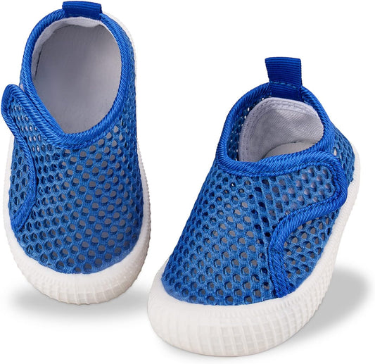 Baby Walking Shoes Toddler Girl Boy Soft Sole Breathable Mesh Slip on Summer Wide Shoes Infant Flexible Lightweight Non-Slip Safer Causal Tennis Shoes Toddler First Walkers Shoes Rubber Soles Outdoor