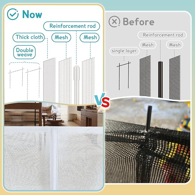 160'' Retractable Baby Gates Extra Wide, 42" Extra Tall Retractable Dog Gate for Doorways,13 Foot Safety Upgrade Extra Long White Retractable Baby Gate for Stairs, Indoor/Outdoor Retractable Gate