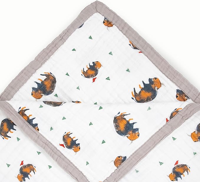 Little Unicorn Premium Quilted Throw | Super Soft, Multi-Layered Muslin XL Blanket| Great for Kids & Families (Bison)