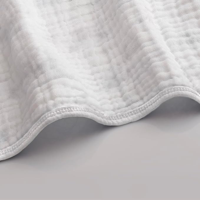 Muslin Hooded Baby Towels for Newborns, 32"x32", 100% Cotton – 6 Layers Super Soft Absorbent Breathable, Baby Bath Towel, Toddler Bath Towel – Pack of 2