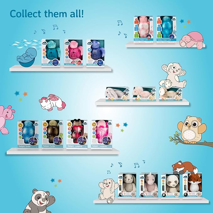 Cloud b Comforting Nightlight Star Projector w/ Soothing Sounds | Gentle Brightness | 3 Colors | Auto-Shutoff | Twinkling Twilight Turtle Aqua