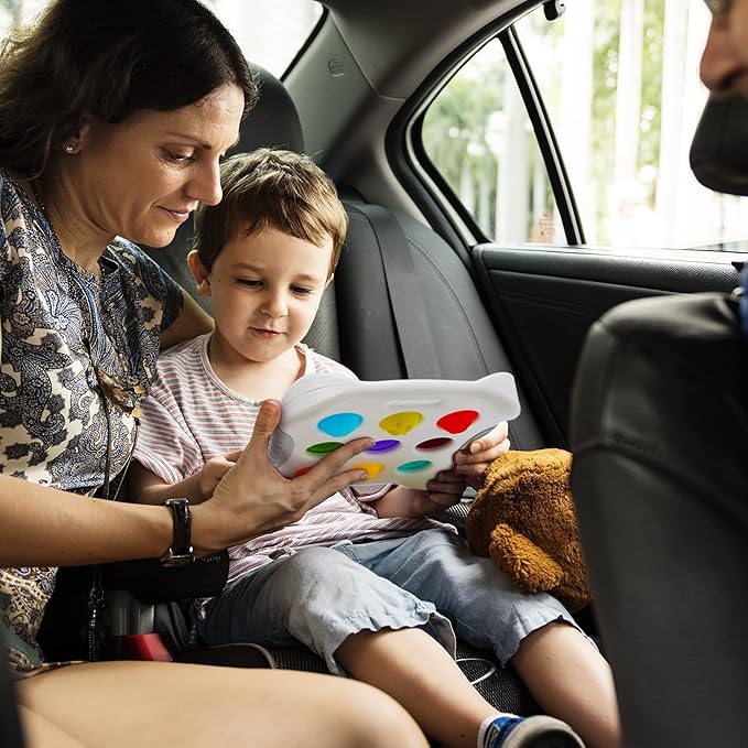 LiKee Fidget Popper Sensory Baby Toys for 12+ Months, Push and Popping Busy Board, Montessori Toys for 1+ Years Old, Airplane Car Travel Toy for Toddlers 1-3 Stress Relief (1 Piece)