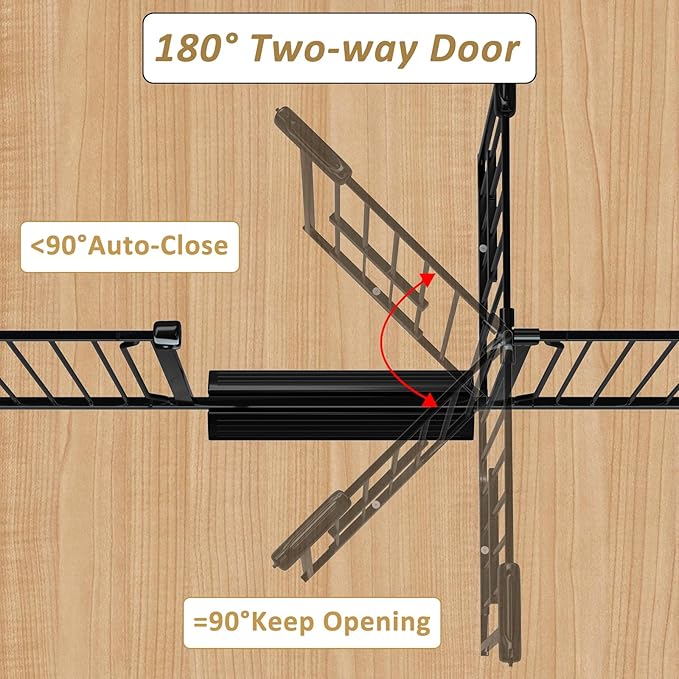 Extra Wide Dog Gates for Doorways 100"-109.45" Extra Wide Dog Gate with Door,Baby Gate with Cat Door Pressure Mounted Pet Gate