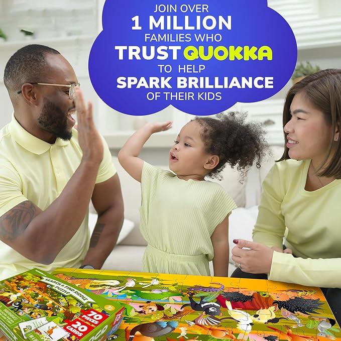 QUOKKA Search and Find Puzzles for Kids Ages 4-6 - Riddle Kids Puzzles 6-8 Years Old - 70 Unique Pcs - 20 Illustrated Guessing Cards - Engaging Children Themes - Australia Puzzle Gift for Toddlers 3-5