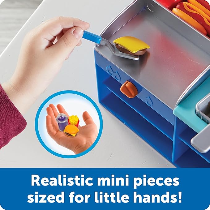 Learning Resources Mini Snack Shop Sorting Set, Play Food Shop, Role Play Store, Kids Kitchen Playset Accessories, Cooking Games, Fine Motor Skills, Toddler Toys, Girl and Boy Birthday Gift