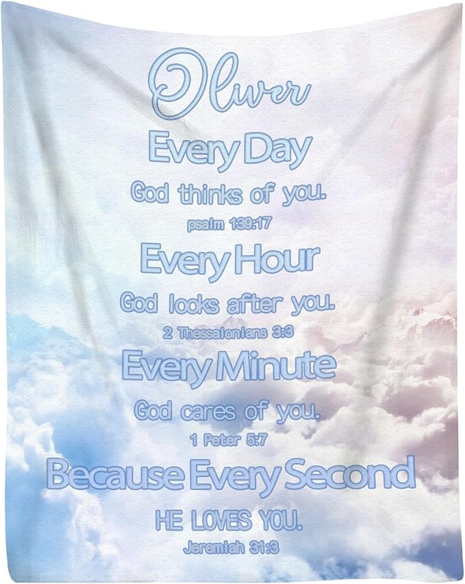 Custom Blanket Bible Verse Blanket with Inspirational Thoughts and Prayers Religious Throw Blanket Soft Lightweight Cozy Plush Warm Blankets for Women Men Christmas Birthday Christian Gifts