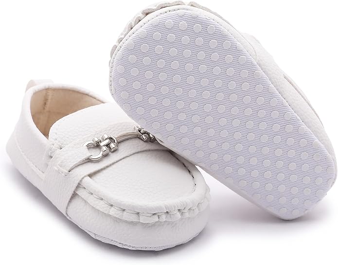 LONSOEN Baby Girls Boys Loafers Prewalker Dress Crib Shoes