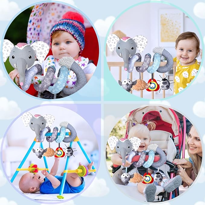 Musical Car Seat Toys Newborn Toys, Stroller Toys Baby Toys 0-6 Months Infant Toys, Baby Toys for Carseat Stroller Crib with Rattles Teether, Baby Toys for 0 3 6 9 12 Boys Girls Enfants