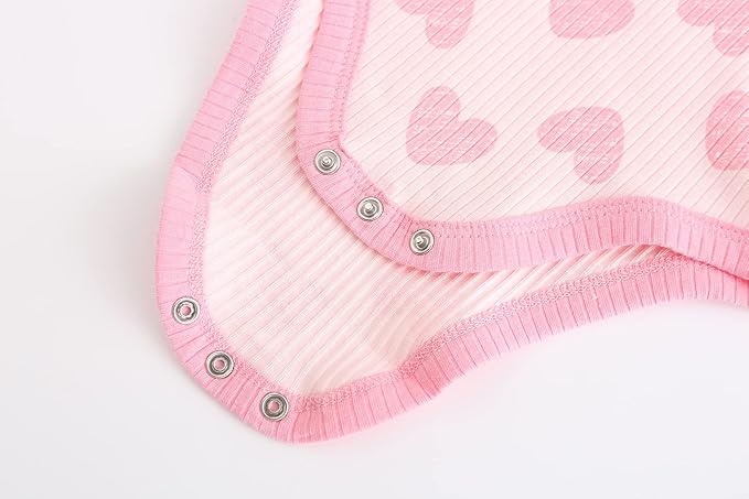 Kiddiezoom Newborn Baby Unisex Cotton One-Piece Bodysuits Baby Gift 5-Pack Baby Clothes