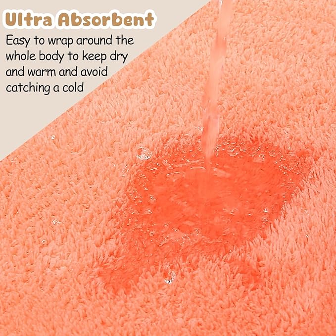 6 Pack Baby Hooded Bath Towels, Premium Ultra Soft Absorbent Coral Fleece Bath Towel Set for Newborns, Infants, Toddlers, and Kids, 31.5 X 31.5 Inch Hooded Towel for Boys and Girls