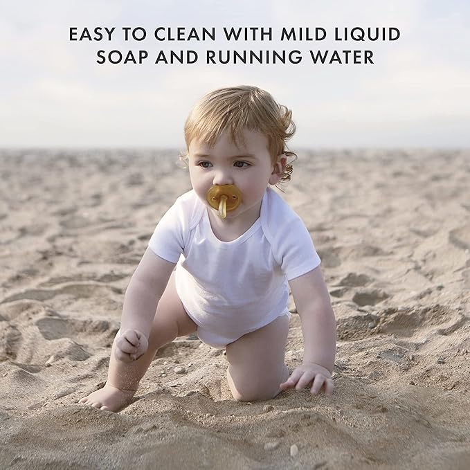 Natursutten Pacifiers 0-6 Months - 2-Pack Butterfly Shield Orthodontic Nipple Natural Rubber Safe & Soft BPA-Free Pacifier for Breastfeeding Babies - Newborn Pacifiers Made in Italy