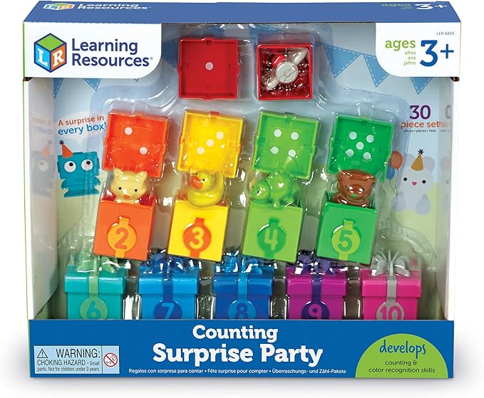 Learning Resources Counting Surprise Party, Homeschool, Fine Motor, Counting & Sorting Toy, Ages 3+
