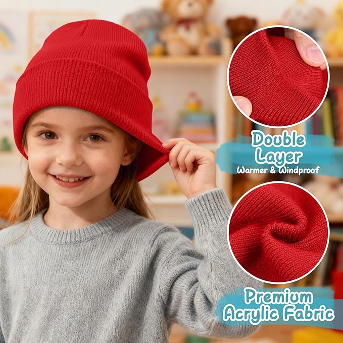 ZOORON Toddler Beanie Baby Kids Beanies Warm Winter Hat Knit Skull Cap for Boys & Girls Soft Children Infant Hat