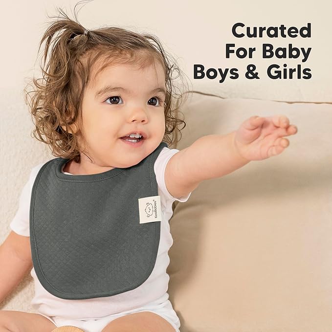 KeaBabies 8-Pack Organic Baby Bibs for Girls, Boys - Quilted Cotton Cloth Baby Drool Bibs for Drooling and Teething Toddler, Newborn, Infant, Soft & Super Absorbent (Sahara)