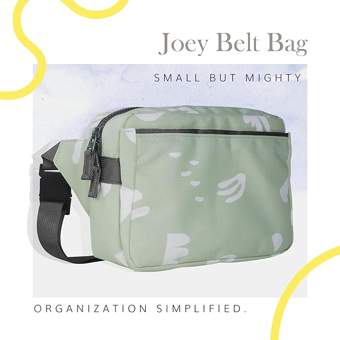 Red Rovr Everyday Joey Belt Bag | Organization & Zipper pockets |Adjustable Strap for All Ages (Pear Doodle)