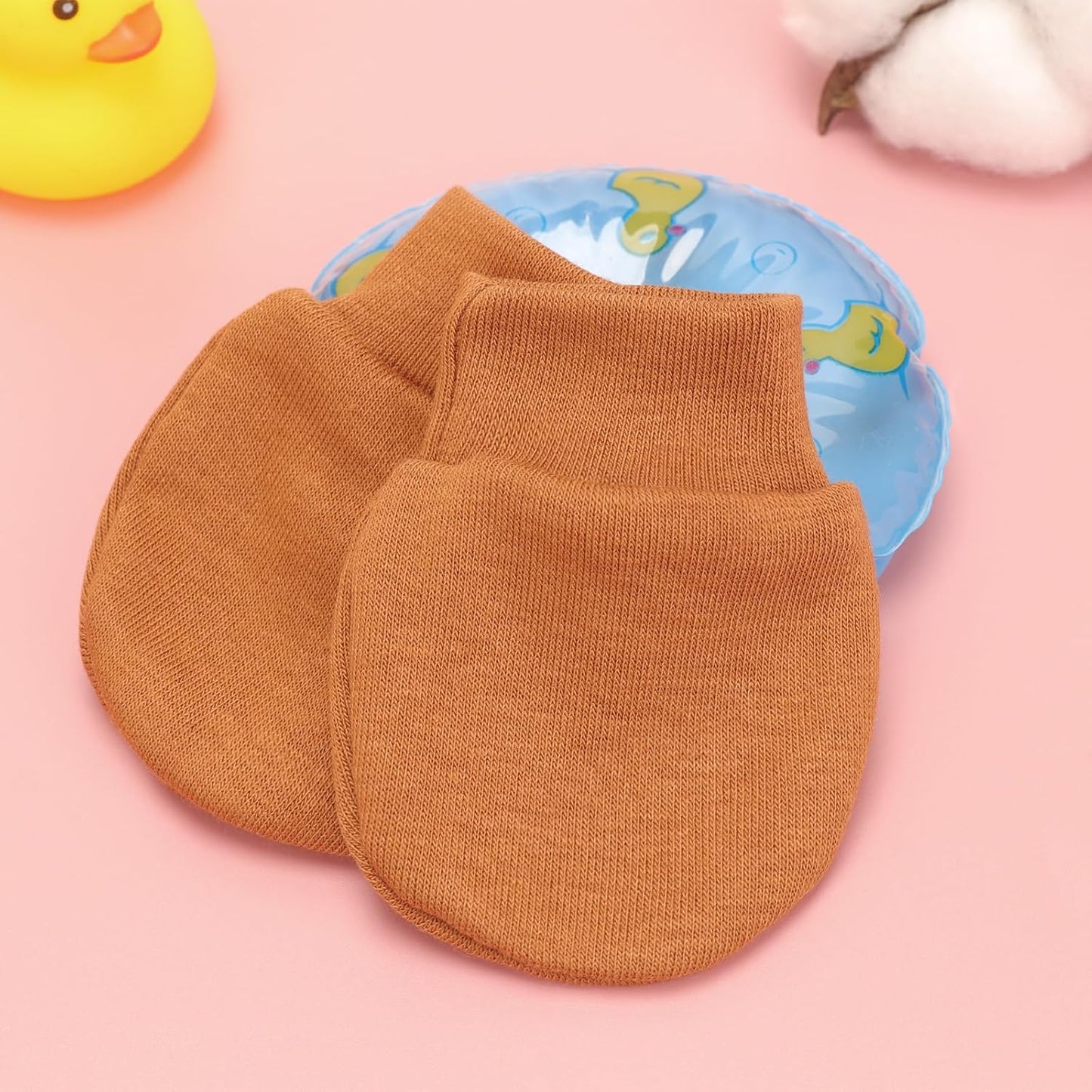 Newborn Baby Mittens No Scratch Cotton Elastic Wrist Gloves Infant Toddler Mittens for Baby Boy Girl 0-6 Months