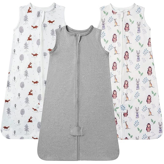 TotAha Sleep Sack 3-6 months, Buttery Soft Swaddle Transition Wearable Blanket Baby Sleeping Bag for Girl Boy,3 Pack 0.5 TOG