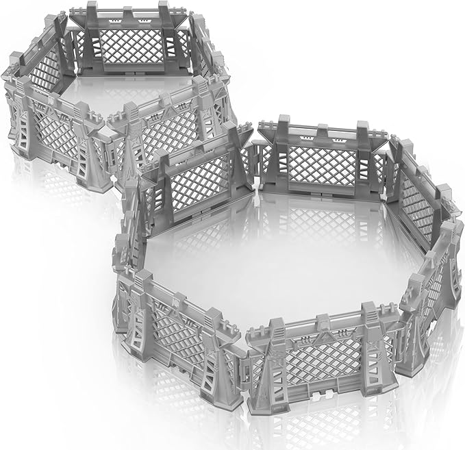 Oriate 12PCS Dinosaur Capture Fencing Accessories Playset, Plastic Dinosaur Cage Fence Toys for Dino Fans, Suitable for Dinosaur World Figures Educational Gift for Kids n Toddler