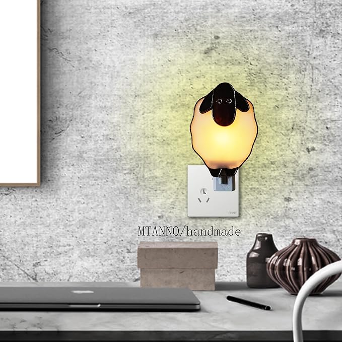 Sheep Stained Glass Night Light Room Lighting lamp House Decoration Wall lamp…