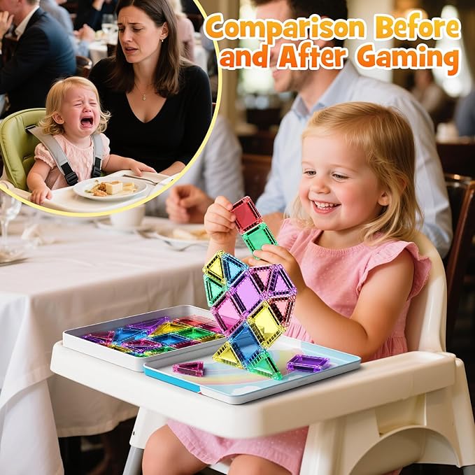 Mini Magnetic Building Toys for 3-8 Year Olds and Toddlers, STEM Magnet Travel Construction Set with Storage Box - Educational Birthday Gifts for Boys & Girls