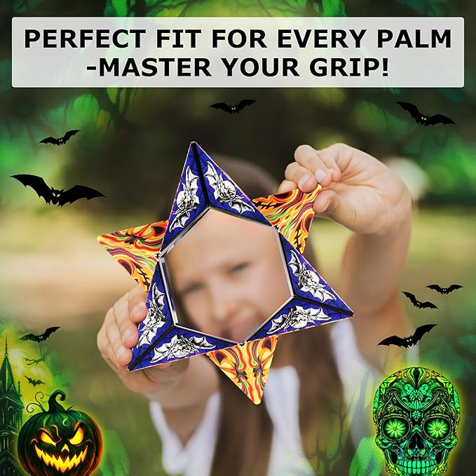 Shashibo Seasonal Halloween - Shape Shifting Box - Award-Winning, Patented Magnetic Puzzle Cube w/ 36 Rare Earth Magnets - Fidget Transforms Into Over 70 Shapes (Ghastly Jack) - Limited Edition