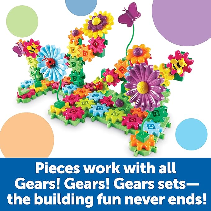Learning Resources Gears! Build & Bloom Building Set, 117Piece