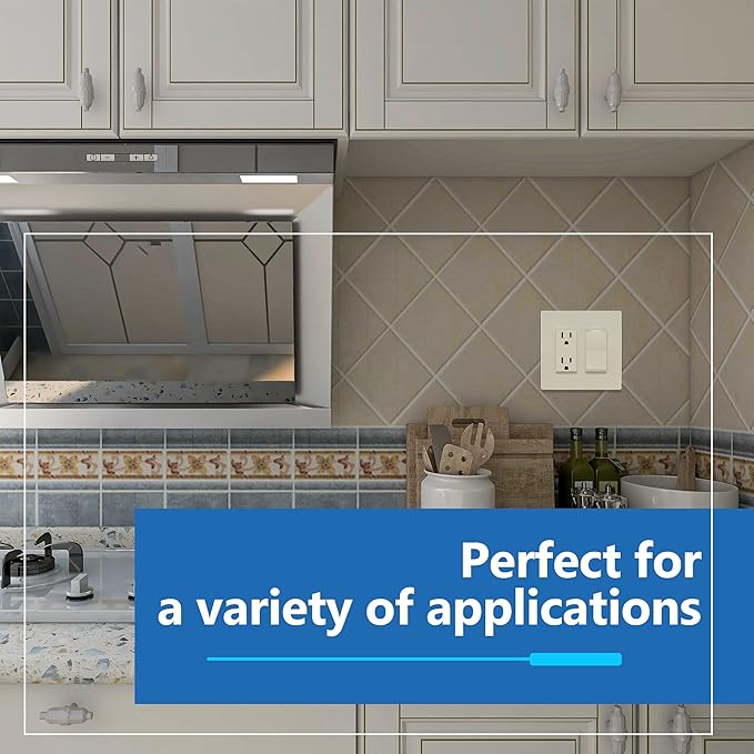 LIDER Matte Finish Decorator Switch Cover, Screwless Wall Plate, Mid-Size 2-Gang 4.88" x 4.92", Unbreakable Polycarbonate Thermoplastic, UL Listed, LSWP-32M-LA, Light Almond